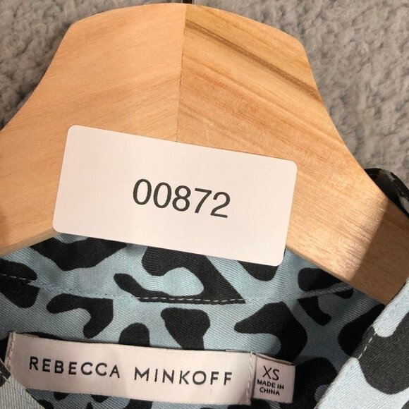 Rebecca Minkoff Top Blue Black Leopard‎ Animal Print Oversized XS - Picture 9 of 9